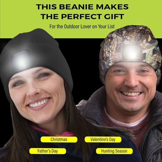 POWERCAP 3.0 Rechargeable Fleece LED Lighted Headlamp Beanies - 2-Pack Bundle (Black + Black)