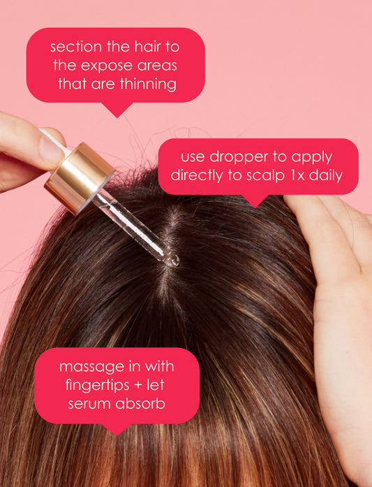 Grande Hair hair enhancing serum bottle with dropper on a light beige background