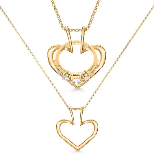 Patented Ring Holder Necklace - Stainless Steel - Gold