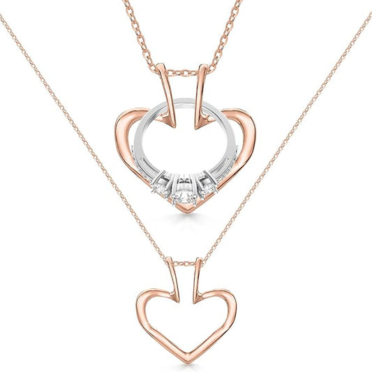 Patented Ring Holder Necklace - Stainless Steel - Rose Gold