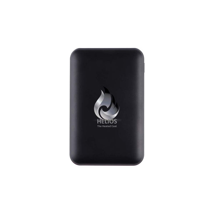 Black electronic device with 'Helios' logo on a white background