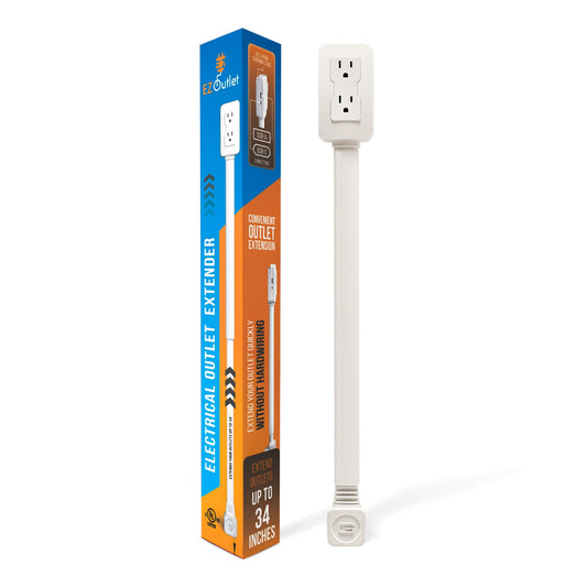 EZ Outlet Electrical Outlet Extender - White
