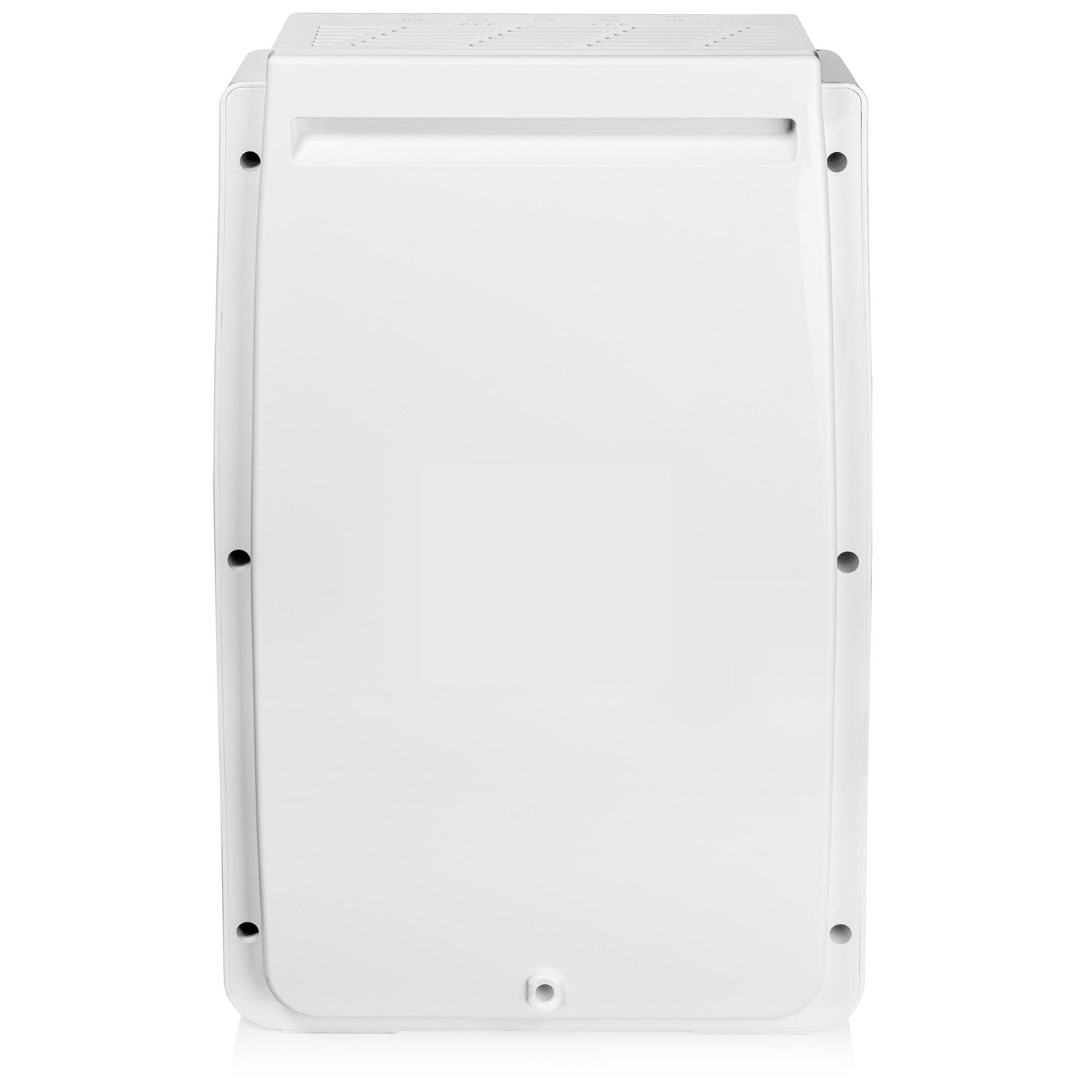 White rectangular plastic enclosure on a white background