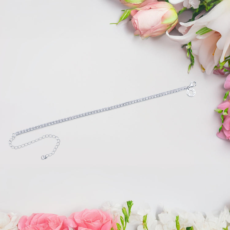 Ice by Jardin Sterling Silver Tennis Bracelet