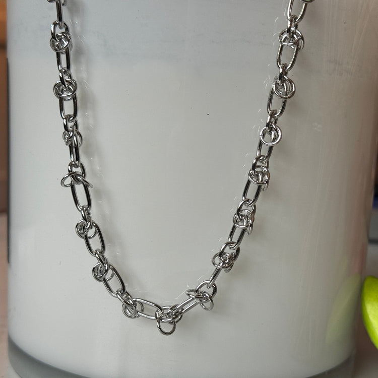 Oval/Circle Link Chain - White Gold