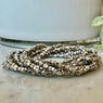 9 pc Cut Bead Stretch Bracelet- Set of 9 - SILVER