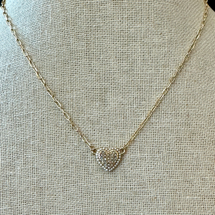 Pave Heart Necklace