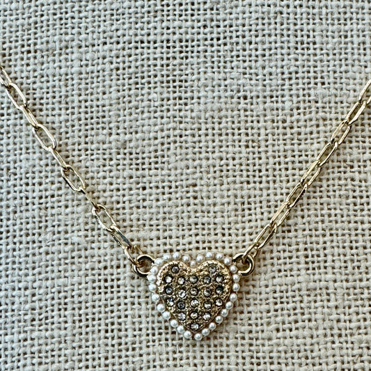 Pave Heart Necklace