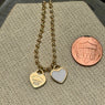 DOUBLE HEARTS ON BALL CHAIN - GOLD