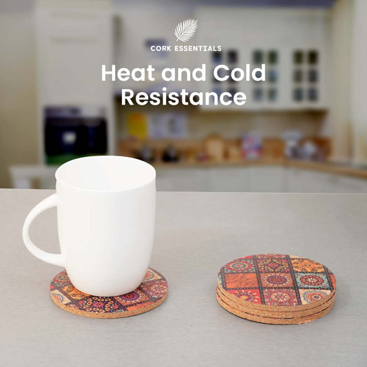 Set of colorful oval placemats with pattern on a white background