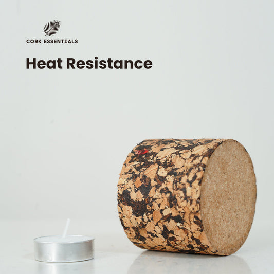 Three candle holders made of cork on a white background