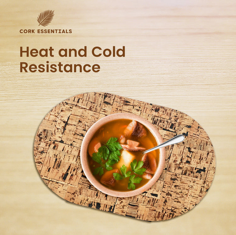 Wood Textured Oval Placemat Set of 4