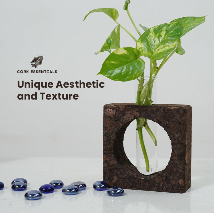 Cork Bark Planter With Test Tube