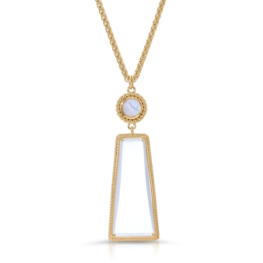 Ophelia Gold Mother of Pearl-Magnifier Pendant Necklace