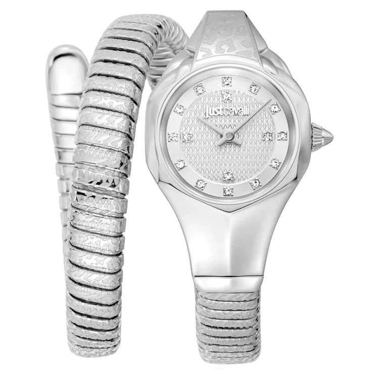 Just Cavalli Women’s Stainless Steel Snake Watch with Silver grey dial - Stainless Steel