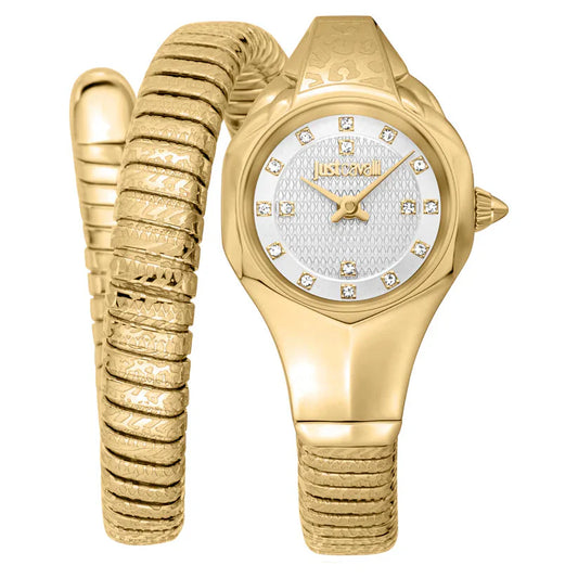 Just Cavalli Women’s Gold Stainless Steel Snake Watch with Silver dial - Gold