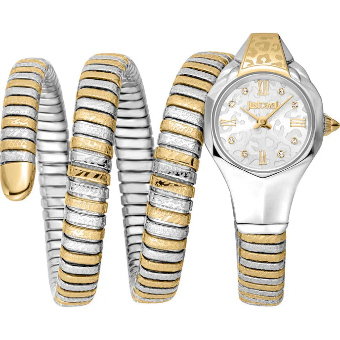 Just Cavalli Women's Two Tone Gold/Silver Watch with Silver Dial - two tone Gold/SS