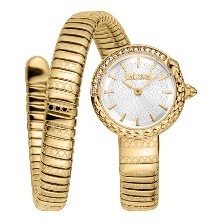 Just Cavalli Women’s Gold Stainless Steel Snake Watch with Silver dial - Gold Stainless