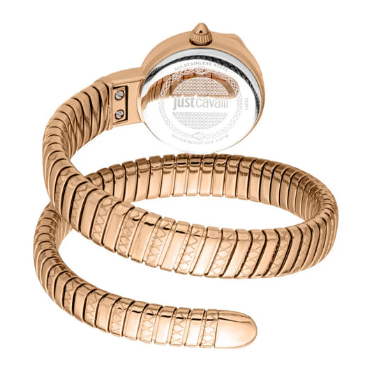 Just Cavalli Women’s Rose Gold Stainless Steel Snake Watch with Silver dial - Rose Gold