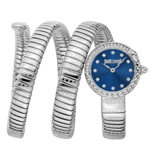 Just Cavalli Women’s Stainless Steel Snake Watch with Blue dial - Stainless Steel