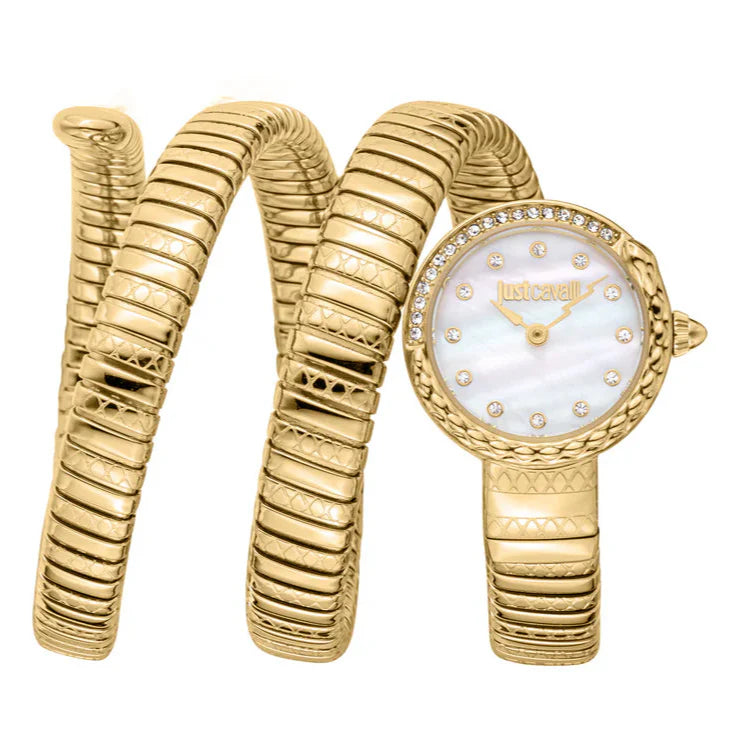 Just Cavalli Women’s Gold Stainless Steel Snake Watch with White dial - Gold