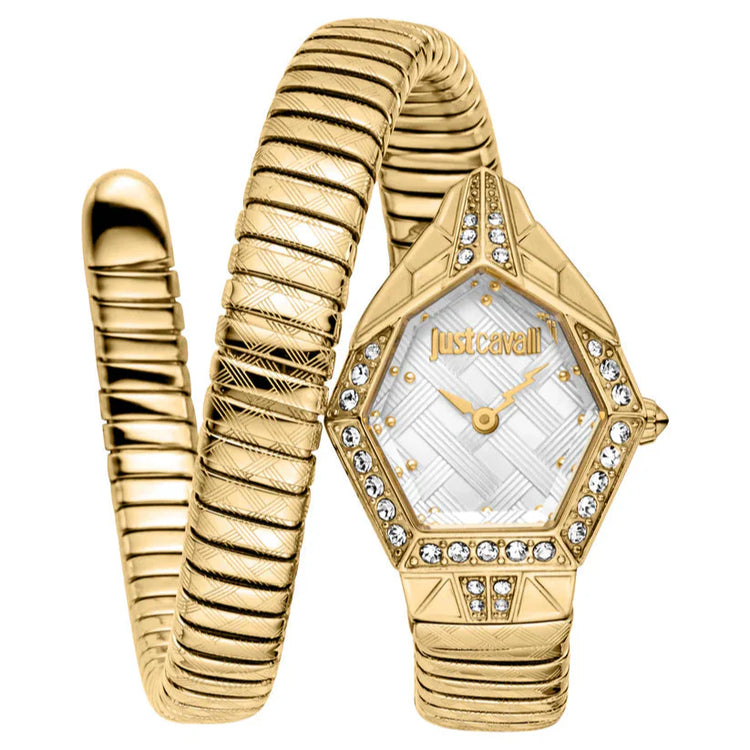 Just Cavalli Women’s Gold Stainless Steel Snake Watch with Gold dial - Gold Stainless