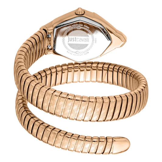 Just Cavalli Women’s Rose Gold Stainless Steel Snake Watch with Silver dial - Rose Gold