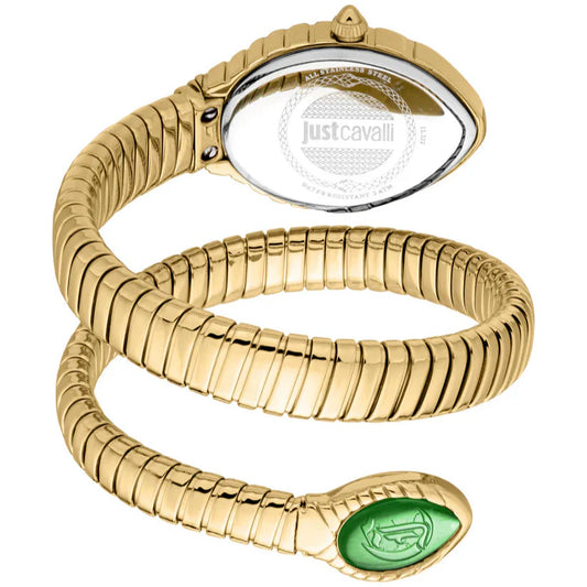 Just Cavalli Women’s Gold Stainless Steel Snake Watch with Green dial - Gold