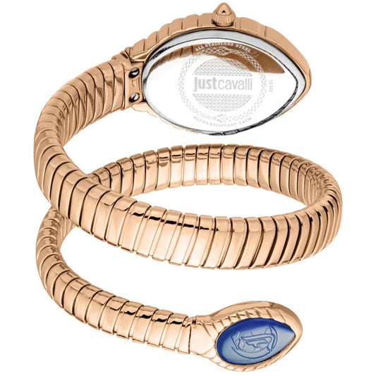 Just Cavalli Women’s Rose Gold Stainless Steel Snake Watch with Blue dial - Rose Gold