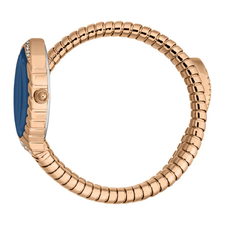 Just Cavalli Women’s Rose Gold Stainless Steel Snake Watch with Blue dial - Rose Gold