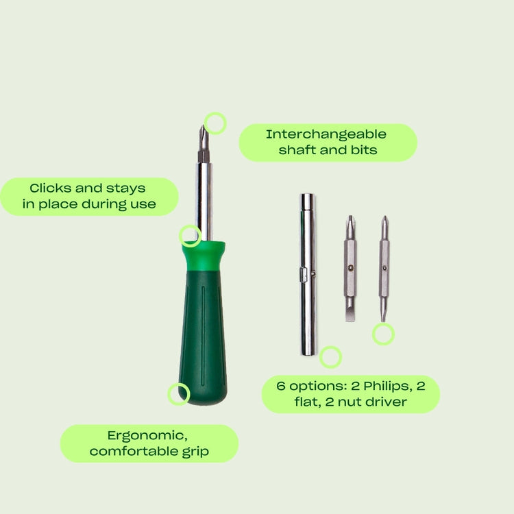 Mechanical Tools Bundle: Tool Tote, Screwdriver, Wire Cutter Pliers, Hex Wrench Set, Utility Knife