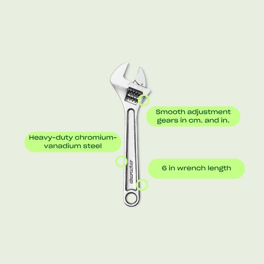 Wrenches Bundle: Large Adjustable Wrench, Small Adjustable Wrench, Hex Wrench Set