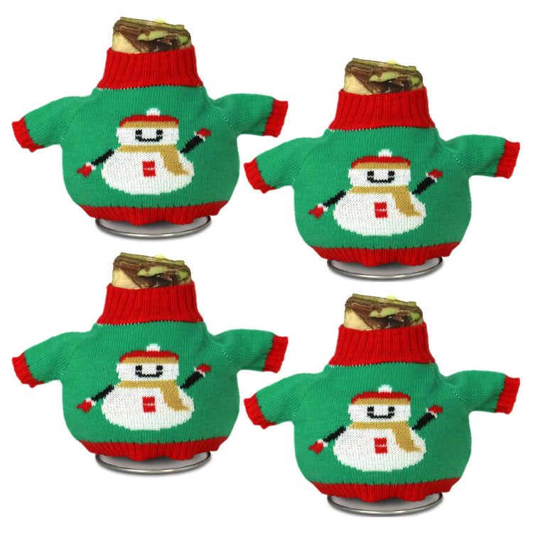 4-Piece Waxed Amaryllis w/Snowman Sweater