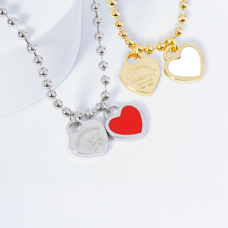 DOUBLE HEARTS ON BALL CHAIN-BOGO