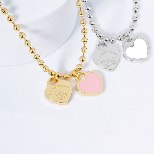 DOUBLE HEARTS ON BALL CHAIN-BOGO