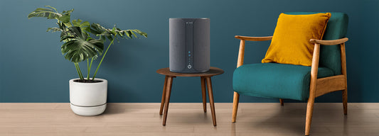 Miko smart device with smartphone displaying app interface on a white background