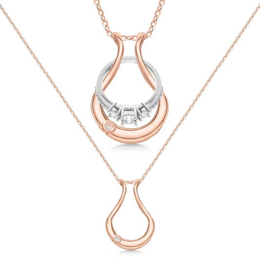 Patented Ring Holder Necklace - Stainless Steel - Rose Gold