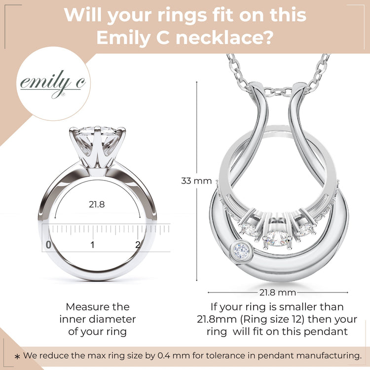 Patented Ring Holder Necklace - Stainless Steel - Silver