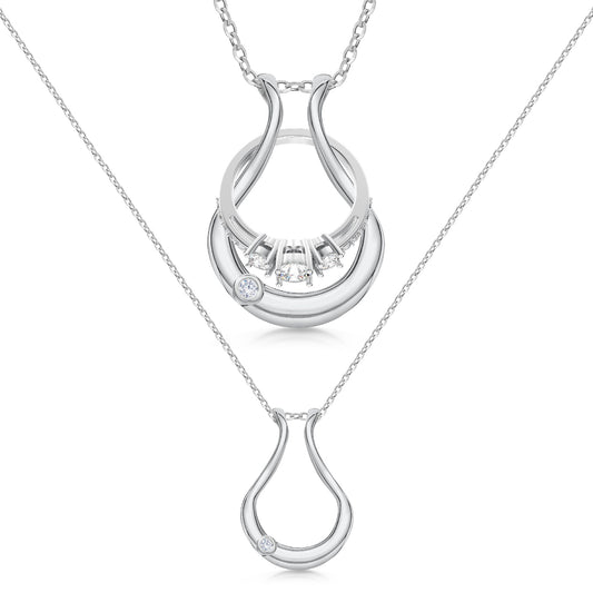 Patented Ring Holder Necklace - Stainless Steel - Silver