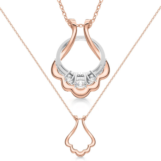 Patented Ring Holder Necklace - Stainless Steel - Rose Gold