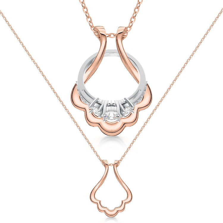 Patented Ring Holder Necklace - Stainless Steel - Rose Gold