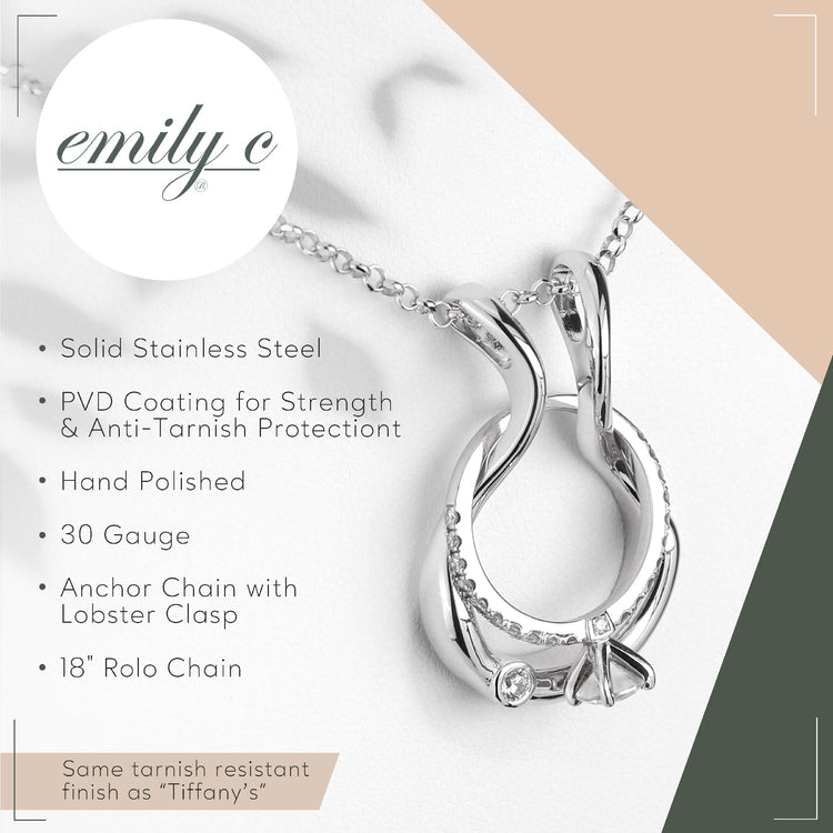 Patented Ring Holder Necklace - Stainless Steel - Silver