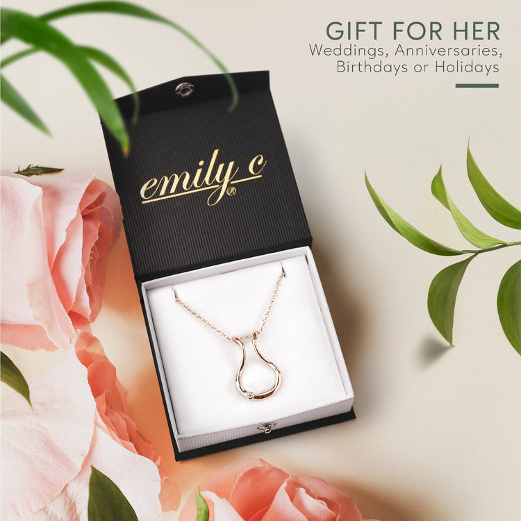 Patented Ring Holder Necklace - Stainless Steel - Rose Gold