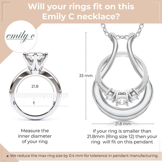 Patented Ring Holder Necklace - Stainless Steel - Silver