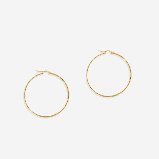 Lynette Large Hoop Earrings - Gold