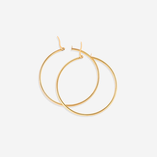Lynette Large Hoop Earrings - Gold