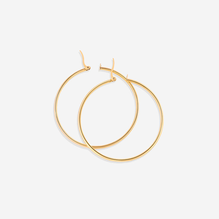 Lynette Large Hoop Earrings - Gold