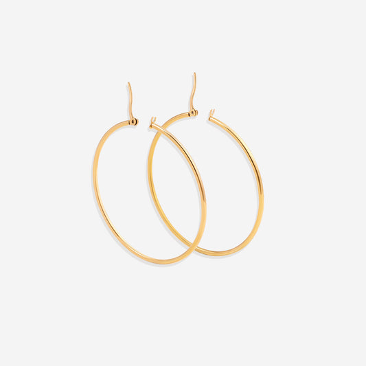 Lynette Large Hoop Earrings - Gold