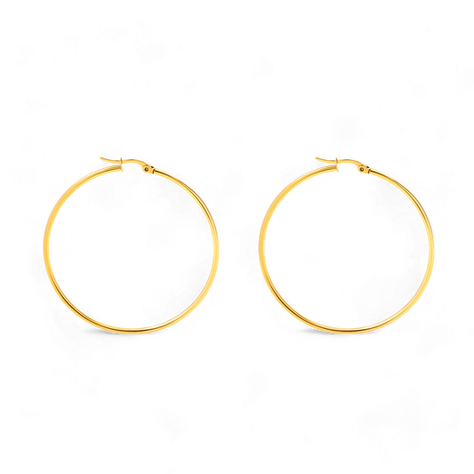 Lynette Large Hoop Earrings - Gold