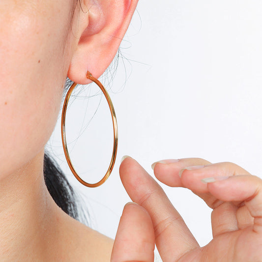 Lynette Large Hoop Earrings - Gold